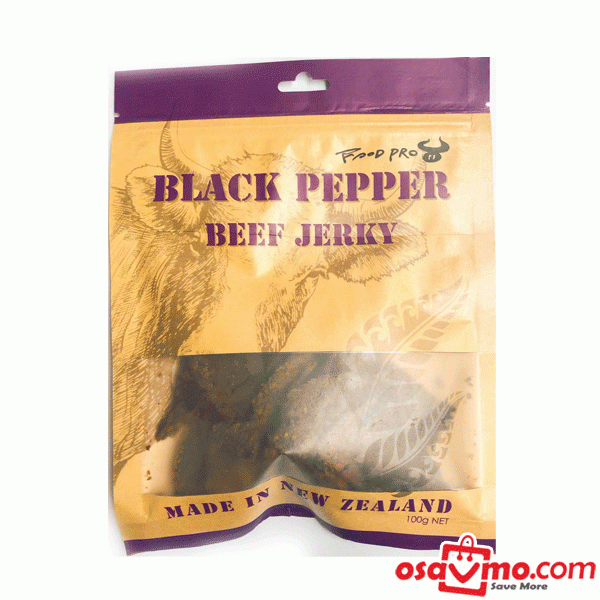 FOODPRO NZ Black Pepper Beef Jerky 130g at osavmo.co.nz