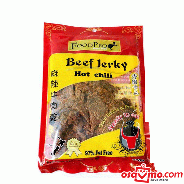 FOODPRO NZ Hot Chili Beef Jerky(Mala)-130g at osavmo.co.nz