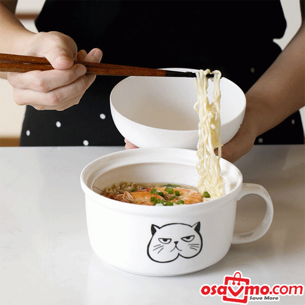 LOTUS BLUE CN Handy Bowl With Lid for Instant Noodle and Food at osavmo.co.nz