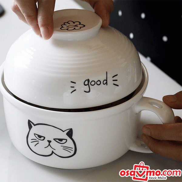 LOTUS BLUE CN Handy Bowl With Lid for Instant Noodle and Food at osavmo.co.nz