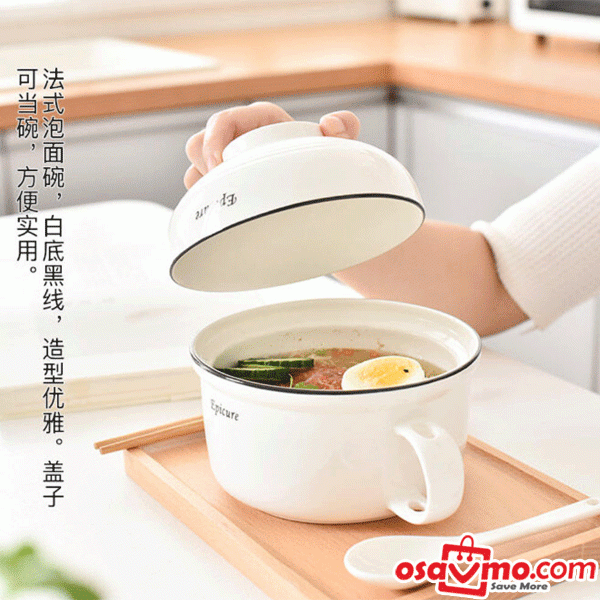 LOTUS BLUE CN Handy Bowl With Lid for Instant Noodle and Food at osavmo.co.nz