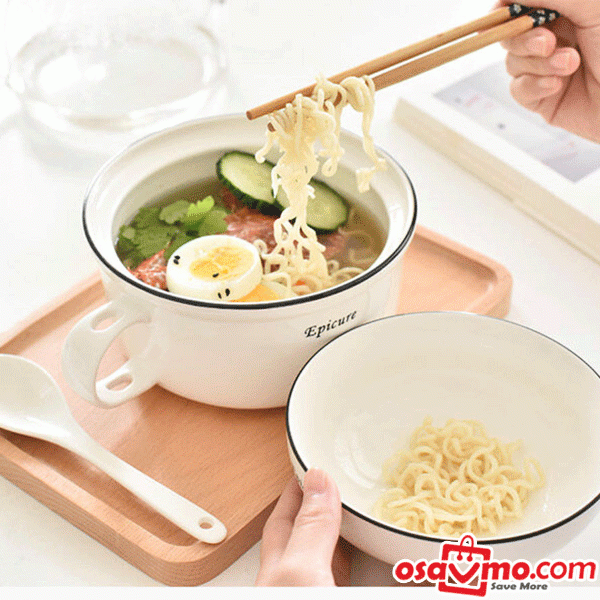 LOTUS BLUE CN Handy Bowl With Lid for Instant Noodle and Food at osavmo.co.nz
