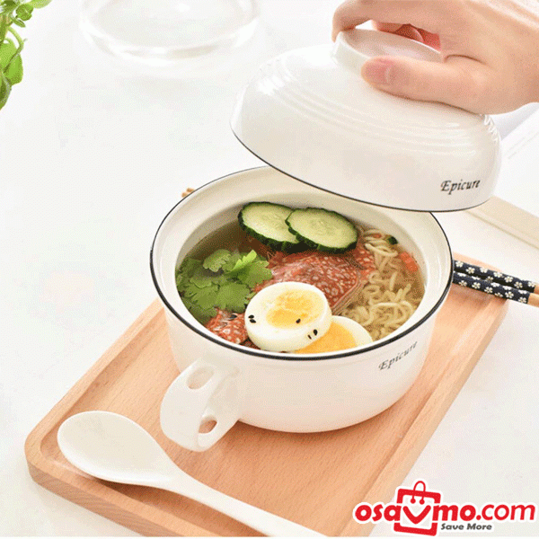 LOTUS BLUE CN Handy Bowl With Lid for Instant Noodle and Food at osavmo.co.nz