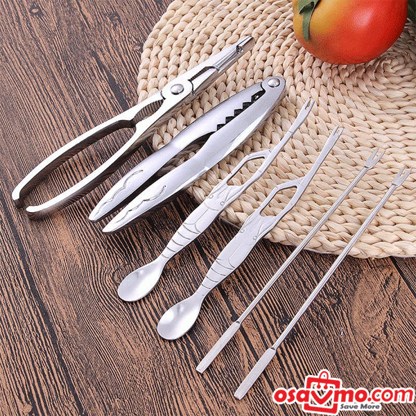 CN Stainless Steel 304 Crab Meat Clip Needle Plicers Spoon 6pcs Set at osavmo.co.nz