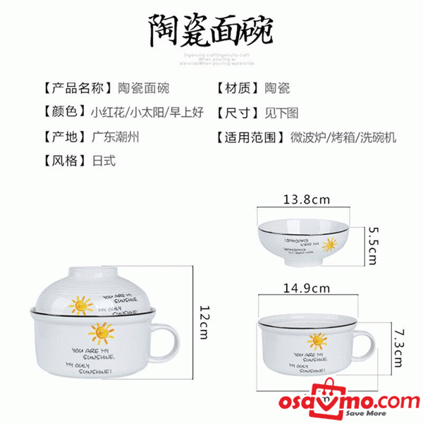 XTY CN Handy Bowl with Lid Spoon and Chopstick at osavmo.co.nz