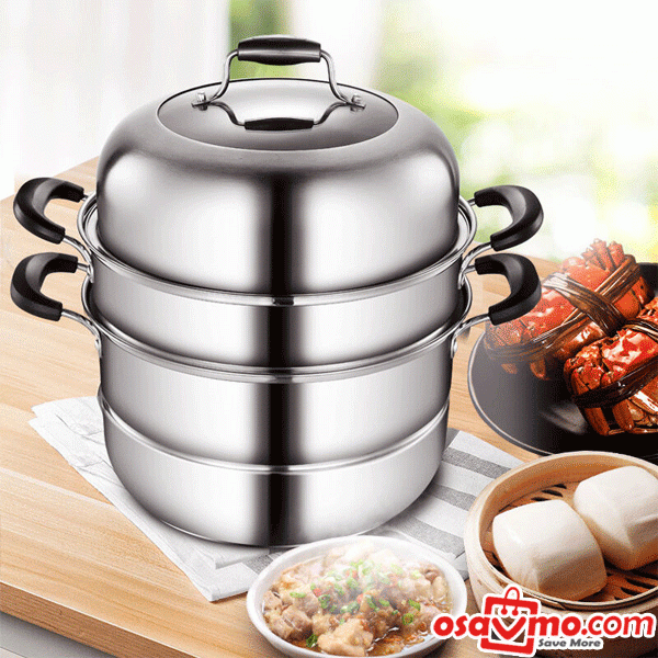 MDN CN 304 Stainless Steel 3 Layers Steamer 32cm at osavmo.co.nz