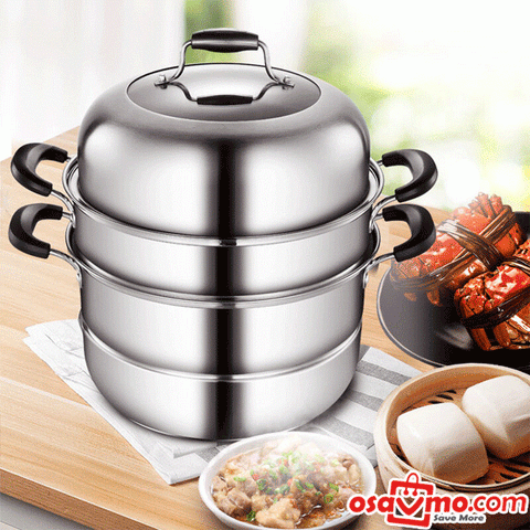 MDN CN 304 Stainless Steel 3 Layers Steamer 32cm