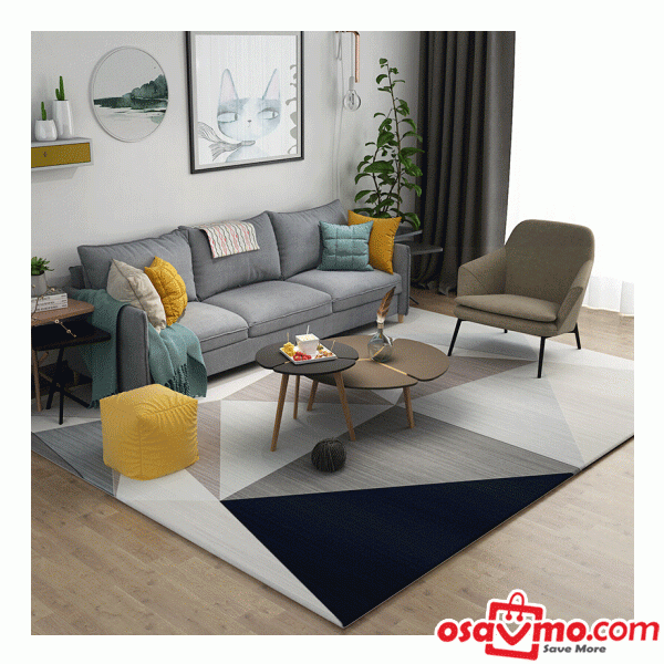 JZL CN Carpet The Modern Concise Style Blue Grey Eometric Patterns 140X200cm Machine Washable at osavmo.co.nz