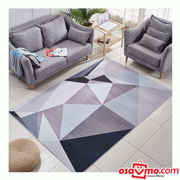JZL CN Carpet The Modern Concise Style Blue Grey Eometric Patterns 140X200cm Machine Washable at osavmo.co.nz