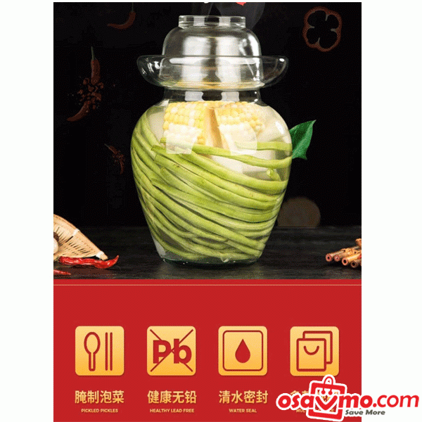 SI CHUAN CN Pickles Jar Thickening Glass 2.5kg (Pao Cai Tan) at osavmo.co.nz