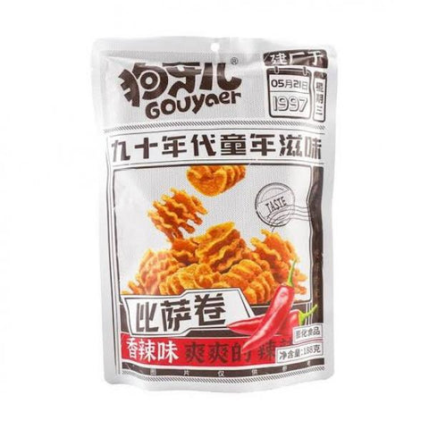 Gou Ya Er CHN Pizza Cracker Roll Hot Spicy Flv 188g