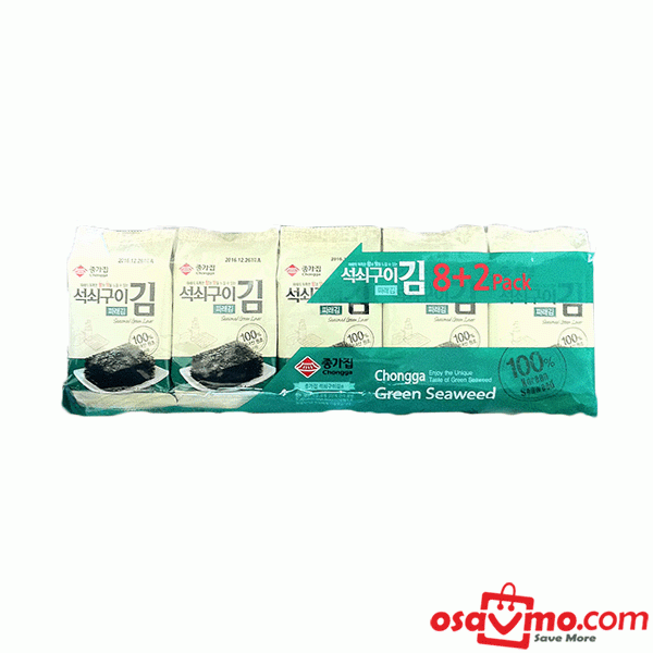 JONGGA KR Seasoned Laver with Green Seaweed (8+2) at osavmo.co.nz