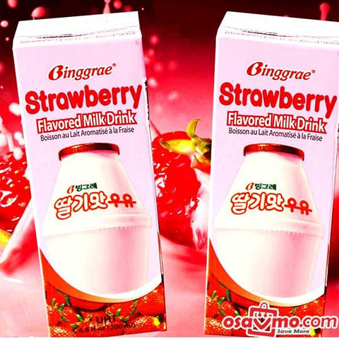 Binggrae KR Strawberry FLV Milk Drink 200ml*6