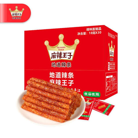 MA LA WANG ZI CN Wheat Flour Latiao Hot & Spicy 18g*30