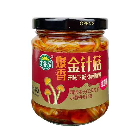 JI XIANG JU CN Pickled Spicy Enoki Mushroom 180g at osavmo.co.nz