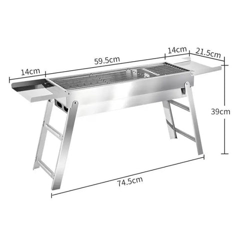 SKJ CN Stainless Steel BBQ Stove 74.5x21.5x39cm