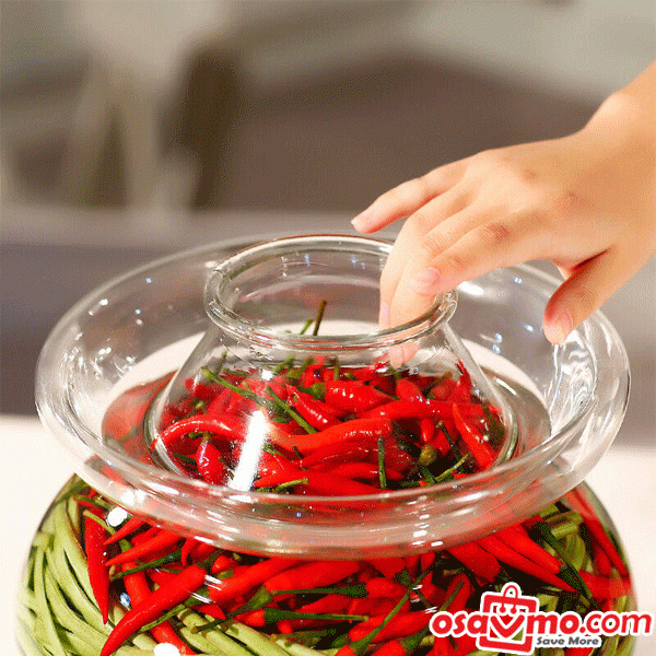 SI CHUAN CN Pickles Jar Kimchi Jar Thickening Glass 7.5kg at osavmo.co.nz